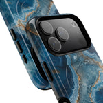Blue Agate Marble iPhone Case —with MagSafe  Shamo's