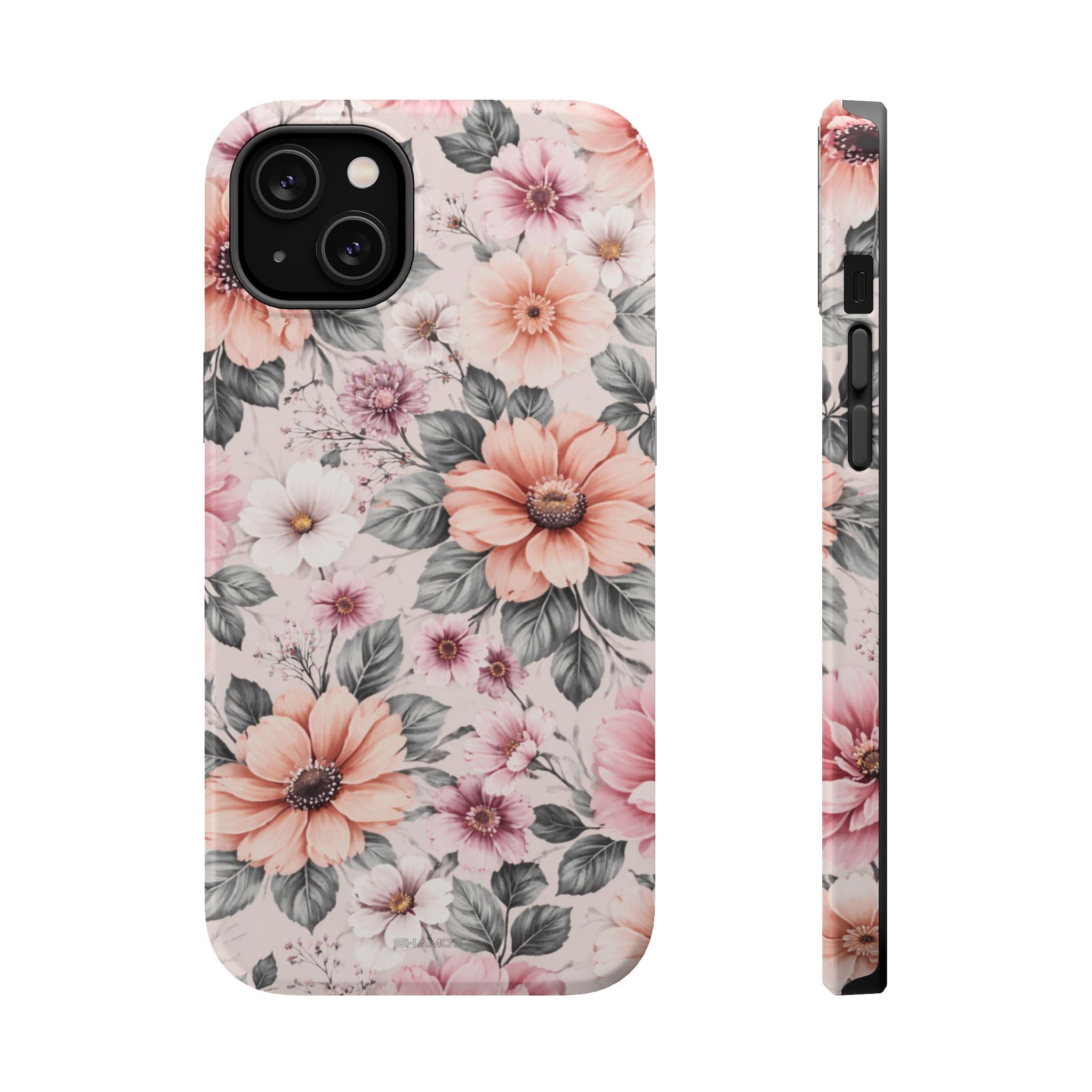 Floral Impact-Resistant Magnetic Phone Case - iPhone 14 Plus / Glossy - Shamo's