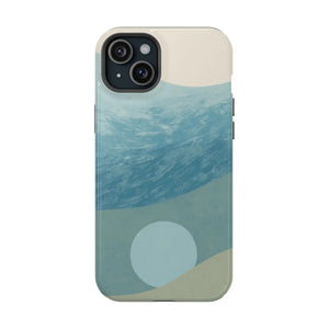 “Calm Over Chaos” Abstract Ocean Wave iPhone Case | MagSafe Compatible  Shamo's iPhone 15 Plus / Glossy
