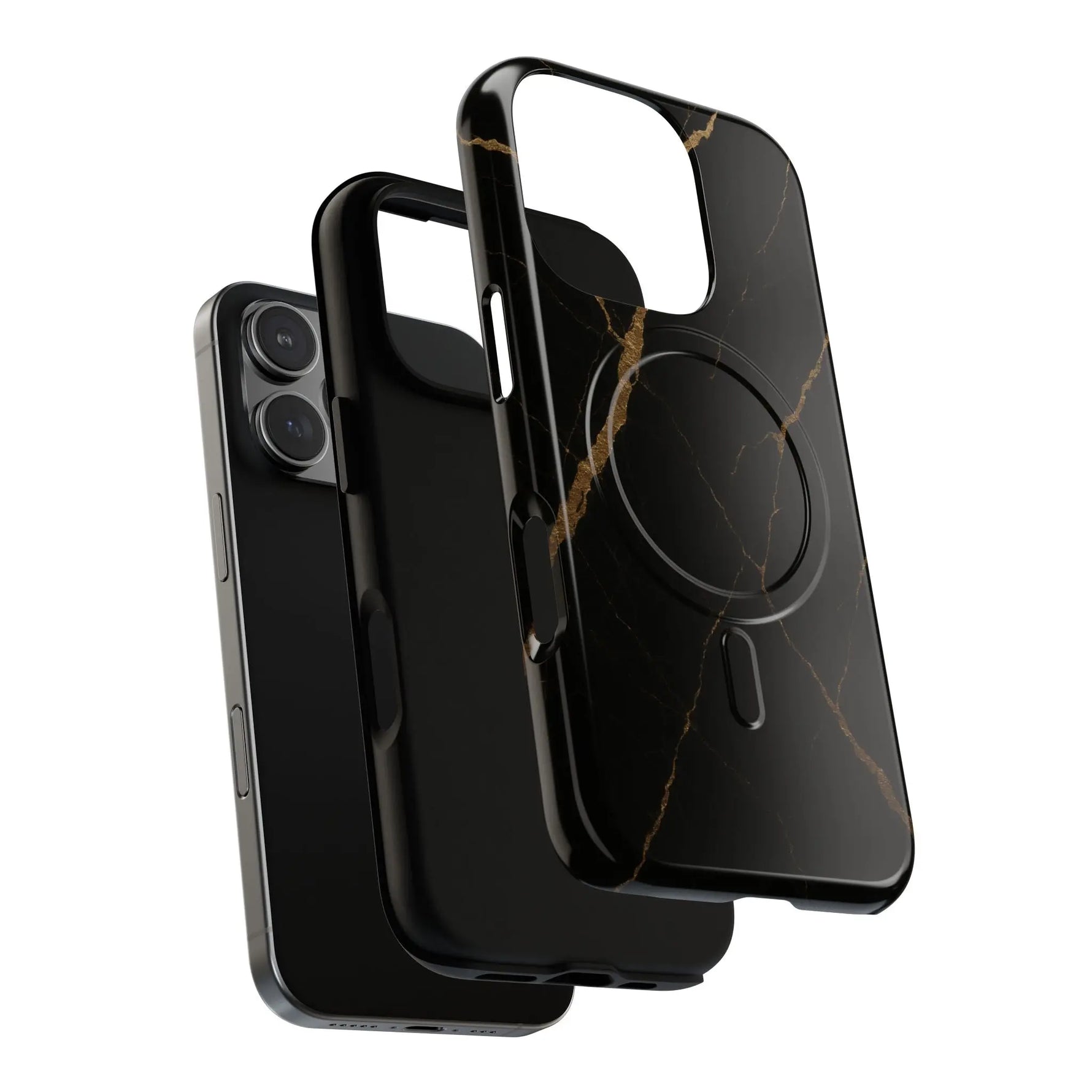 Black & Gold Marble iPhone Case with MagSafe  Shamo's