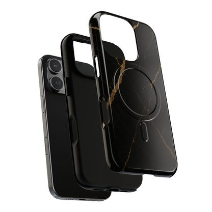 Black & Gold Marble iPhone Case with MagSafe