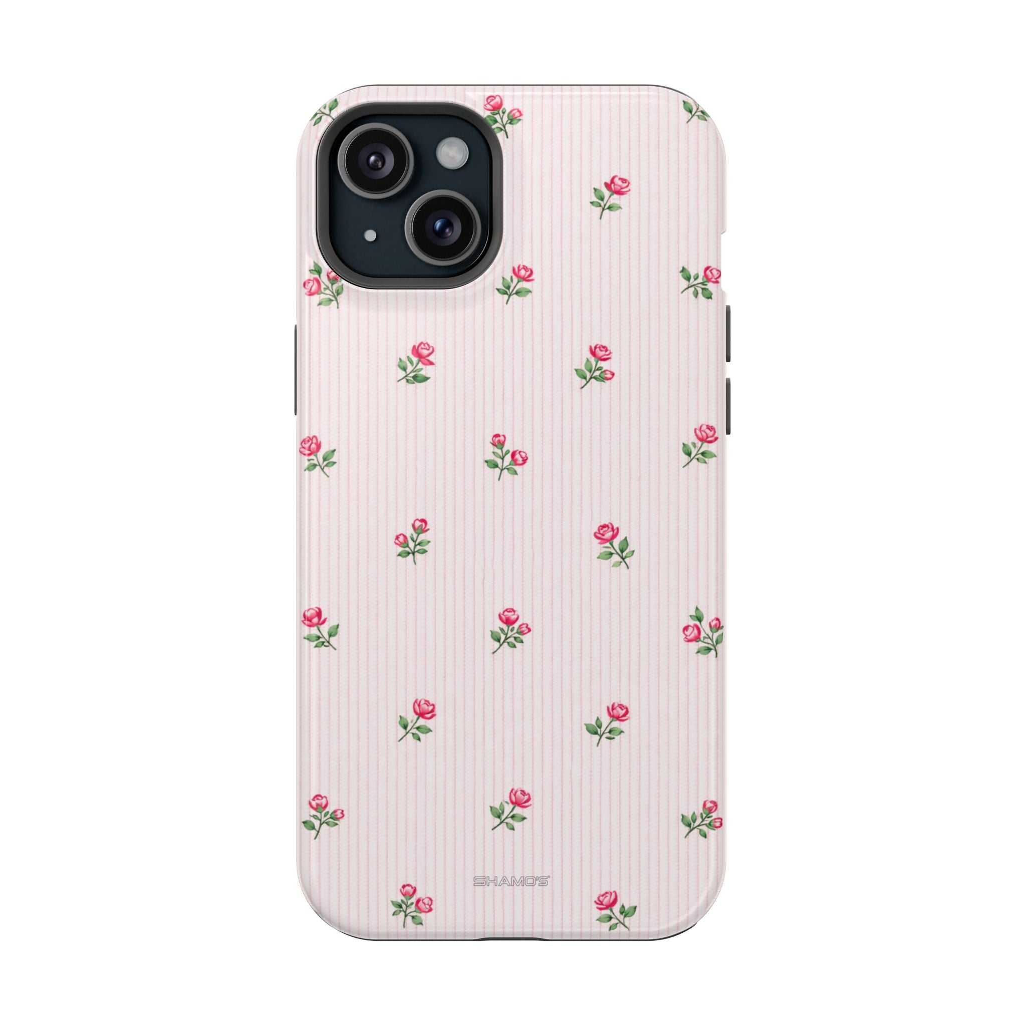 Floral Pink Impact-Resistant iPhone Case | MagSafe - iPhone 15 Plus / Glossy - Shamo's