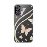 Butterfly Pearl Impact-Resistant Clear iPhone Case - iPhone 16 / Without gift packaging - Shamo's