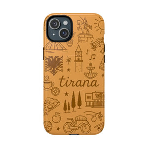 Tirana Illustrated Hand-Drawn iPhone Case — Albanian Landmarks & Icons | MagSafe compatible  Shamo's iPhone 15 Plus / Glossy