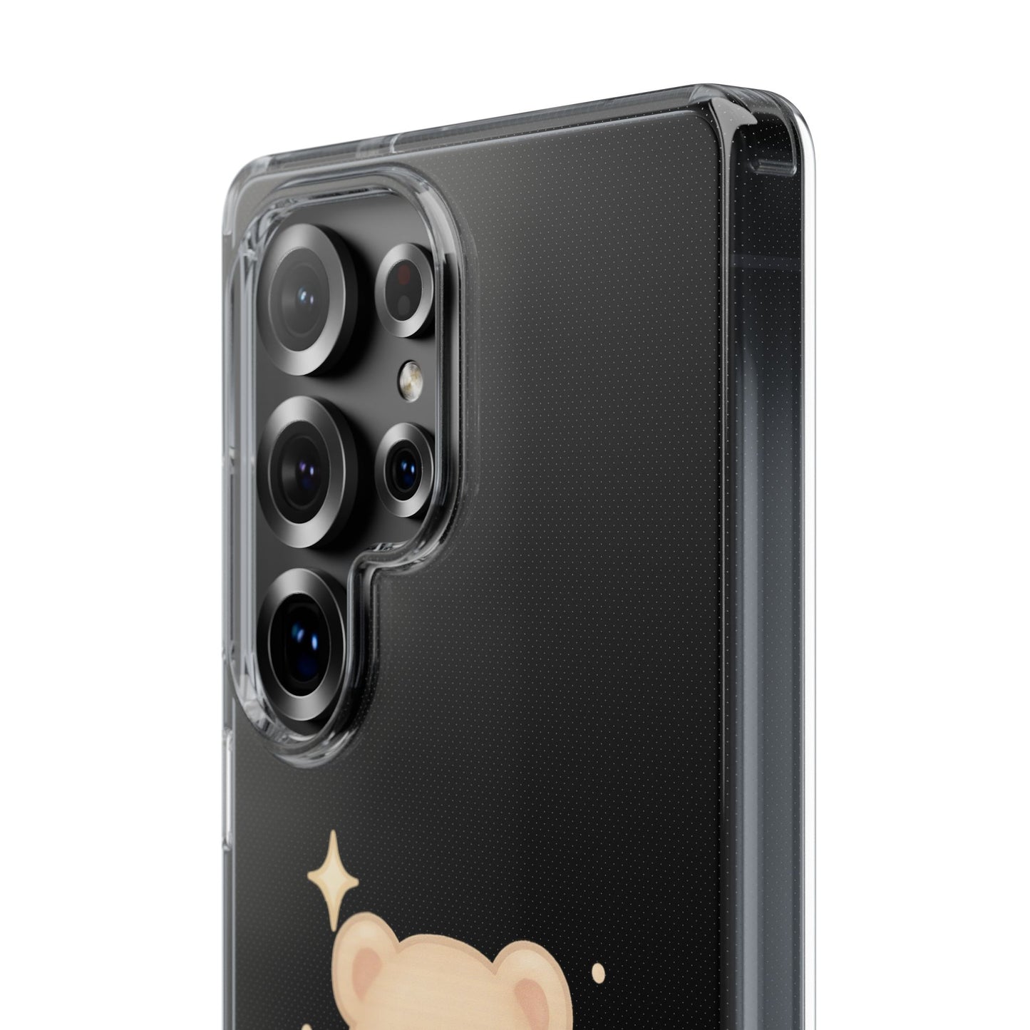 Romantic Teddy Bear Impact-Resistant iPhone Case with Heart Design