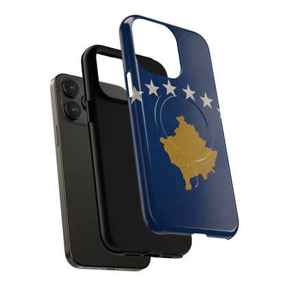 Kosovo Flag Tough iPhone Case — Navy Blue Stars & Gold Map (MagSafe compatible)  Shamo's