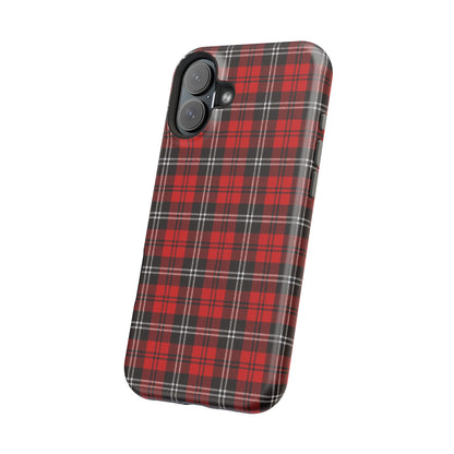 Red Tartan Plaid Impact-Resistant iPhone Case | MagSafe compatibility  Shamo's
