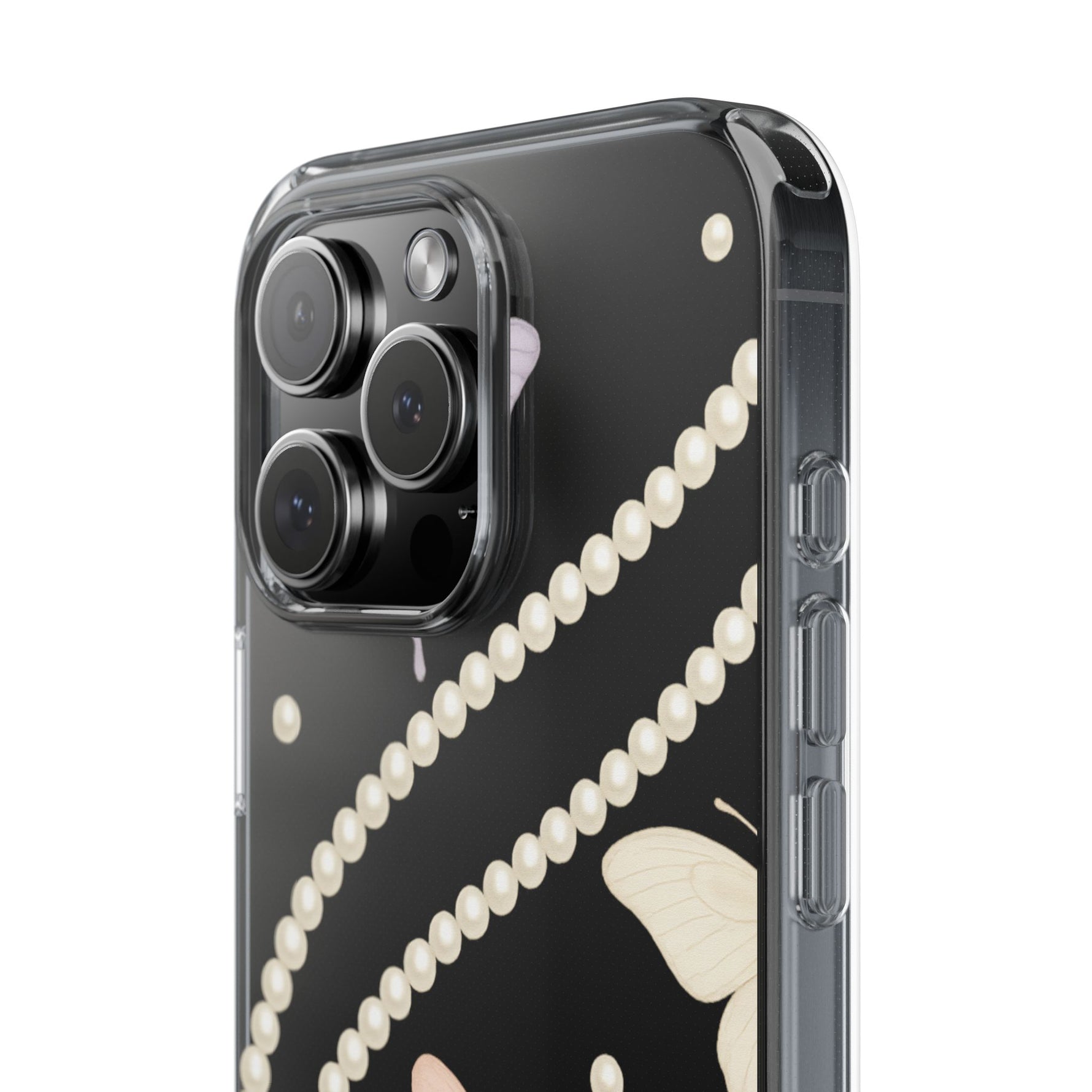 Butterfly Pearl Impact-Resistant Clear iPhone Case - iPhone 17 / Without gift packaging - Shamo's