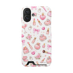 Boss Lady Pink Beauty iPhone Case with Card Slot, Makeup & Perfume Design