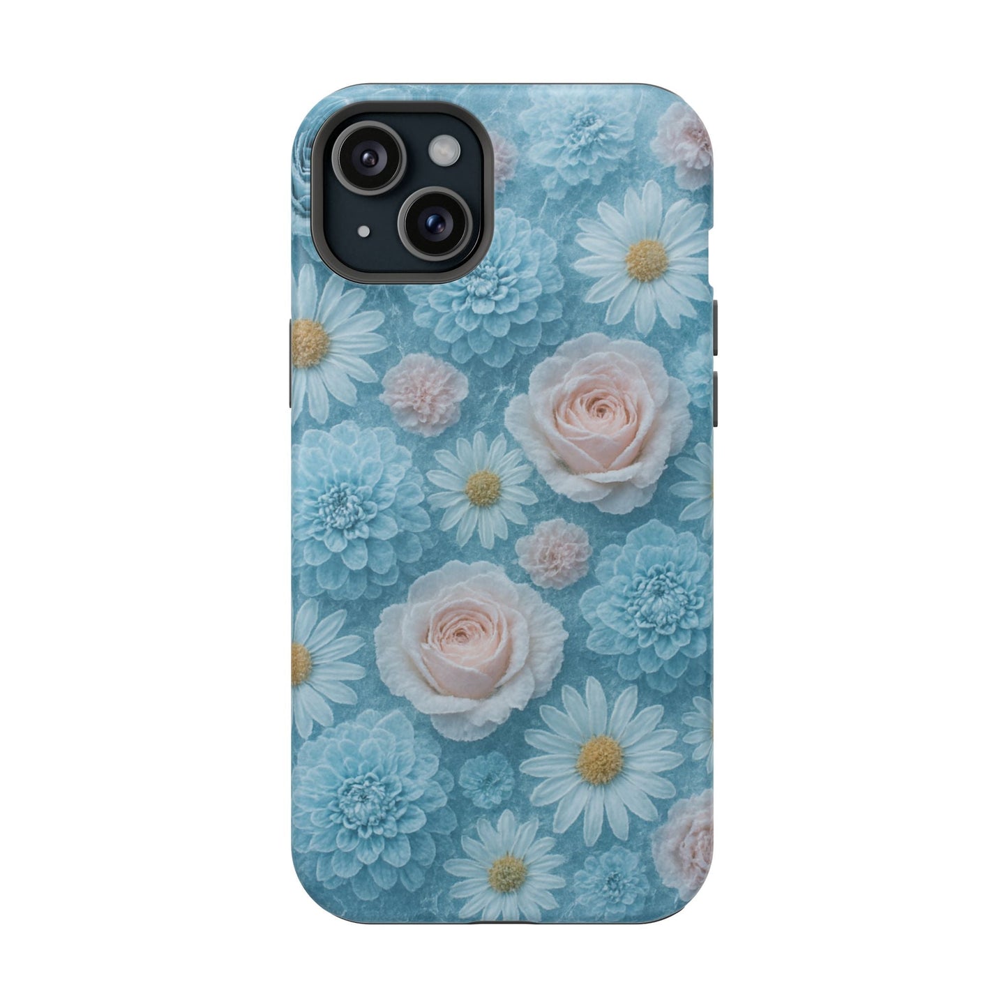 Frozen Floral Rose & Daisy Impact iPhone Case | MagSafe compatible  Shamo's iPhone 15 Plus / Matte