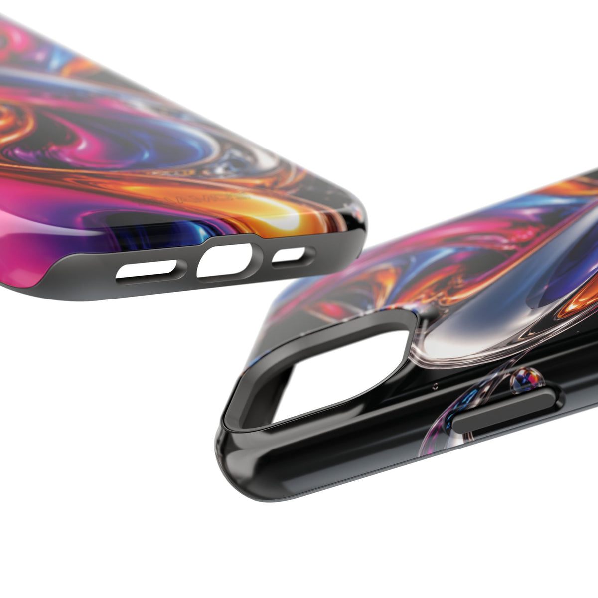 Liquid Aurora MagSafe Phone Case – Colorful Chrome-Effect Swirls | Glossy
