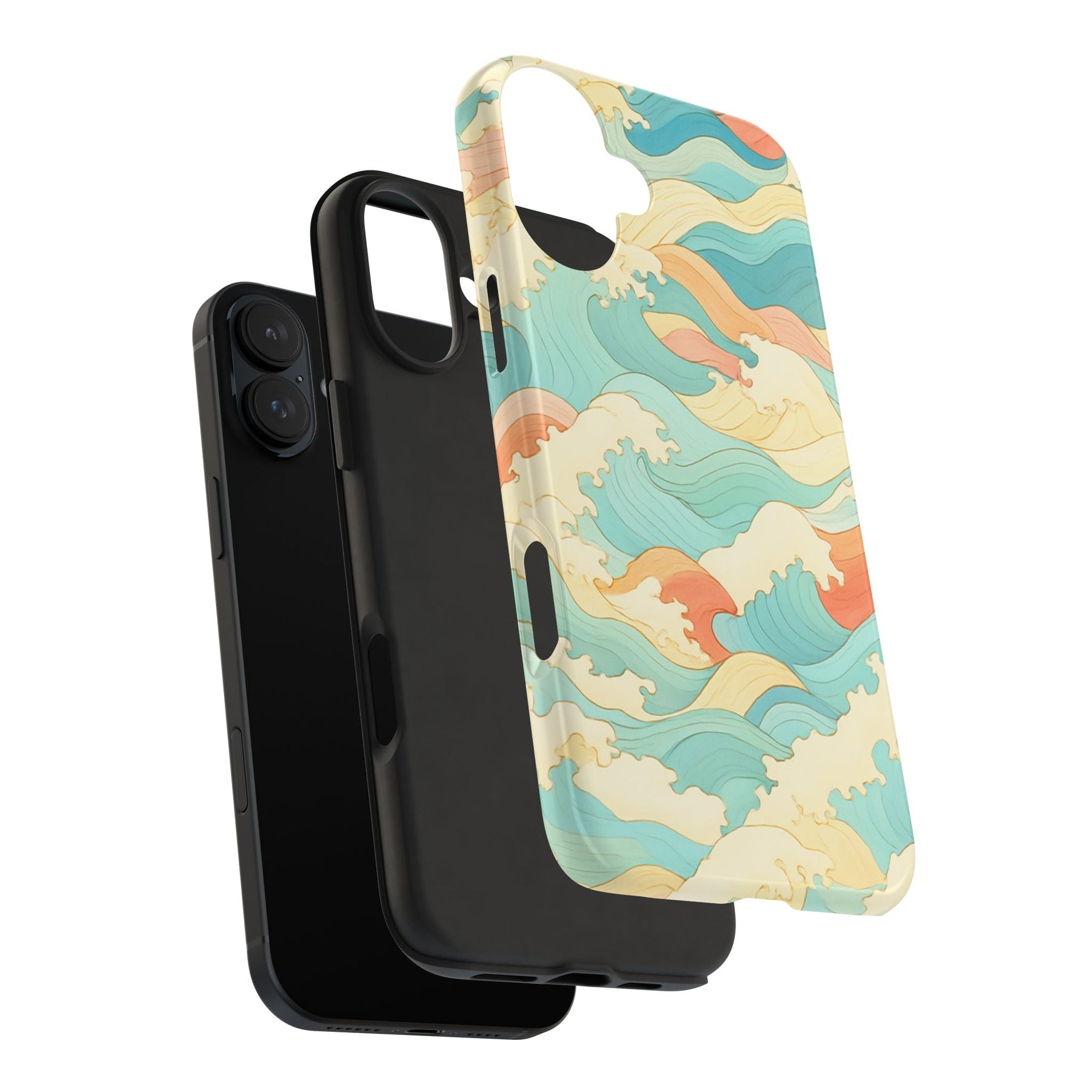 Ocean Wave Tough Phone Case — Pastel Retro Surf Pattern  Shamo's