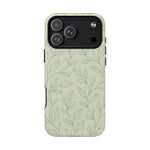 Sage Botanical Leaves Floral iPhone Case | MagSafe - Shamo's
