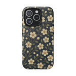 Navy Cherry Blossom Floral iPhone Case - Compatible with MagSafe - Shamo's