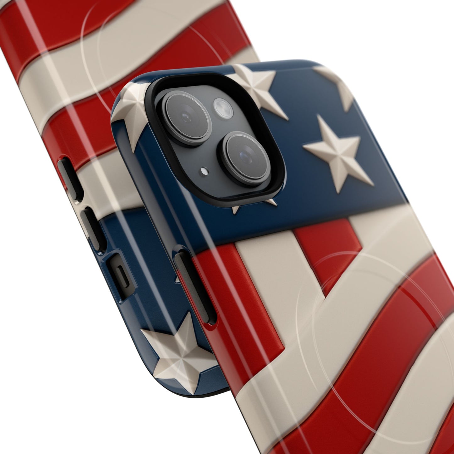 Patriotic iPhone Cases - MagSafe Tough American Flag Design
