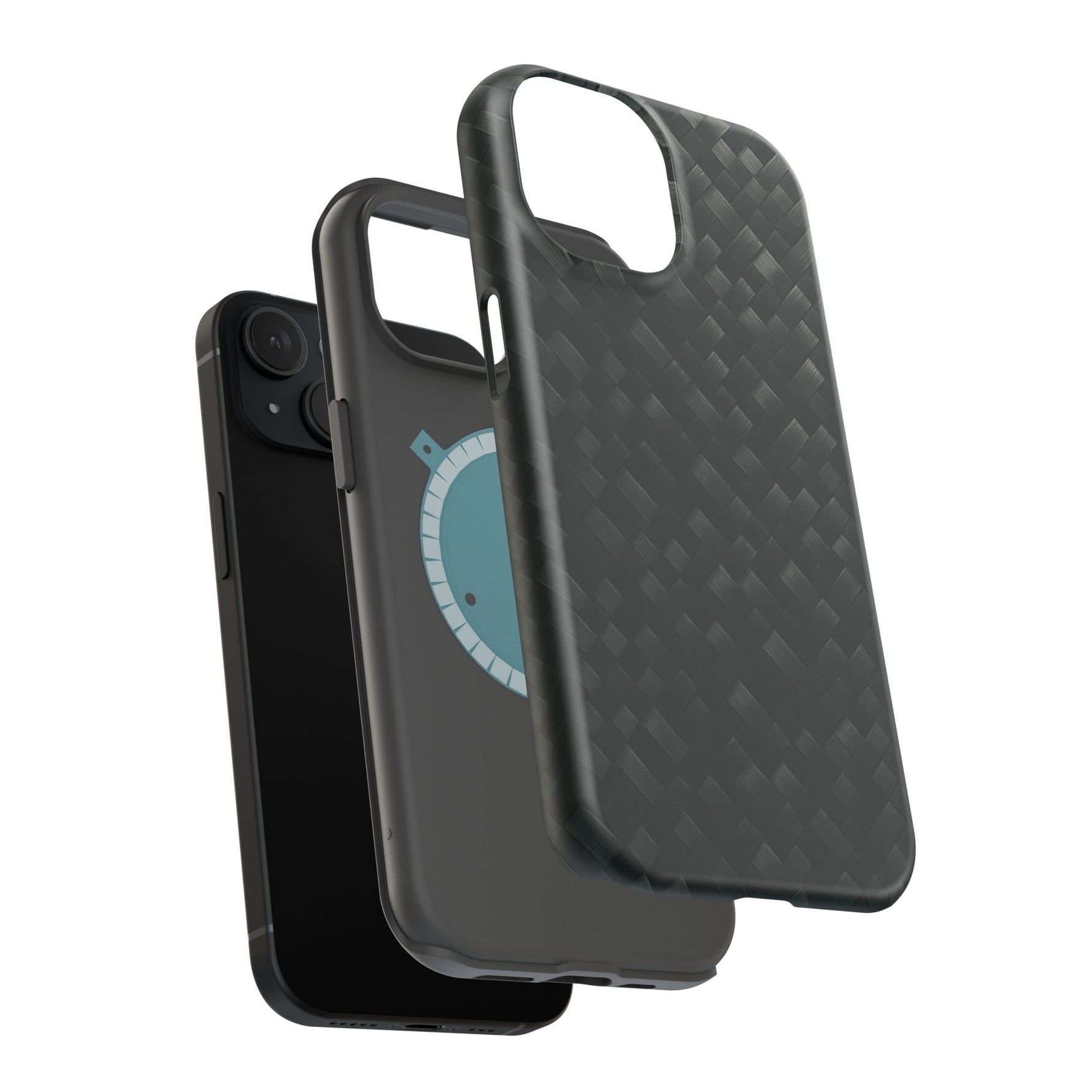 Dark Carbon Fiber Texture Magnetic Impact-Resistant iPhone Case | MagSafe compatible  Shamo's