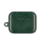 Topographic Green AirPod Case, Minimal Contour Design