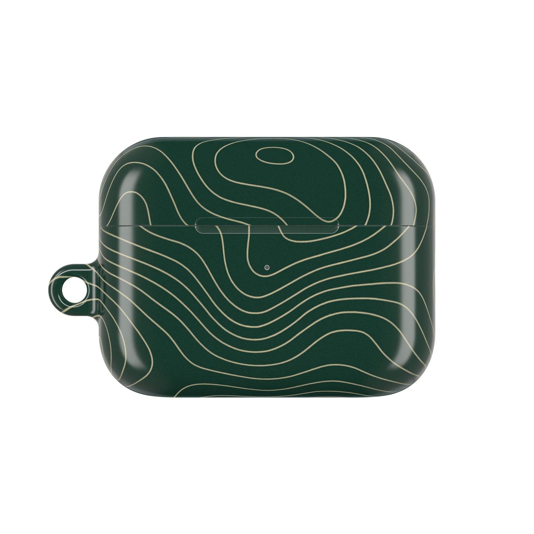 Topographic Green AirPod Case, Minimal Contour Design