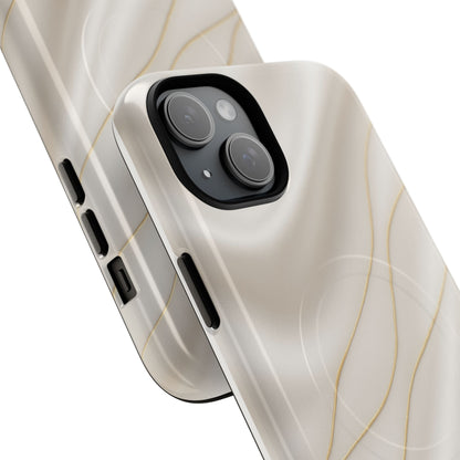 White Silk Gold Luxury iPhone Case with MagSafe - Shamo's