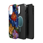 Electric Paradise MagSafe Phone Case – Cobalt Floral & Coral Waves | Glossy