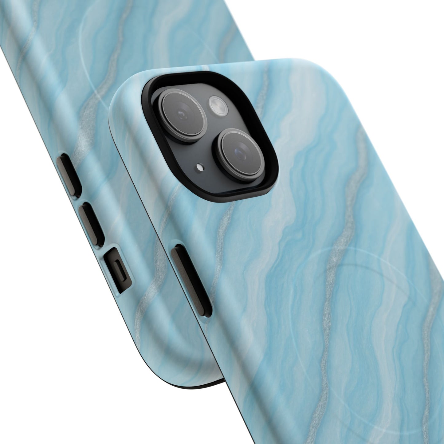 Sky Blue Marble iPhone Case with MagSafe - Shamo's