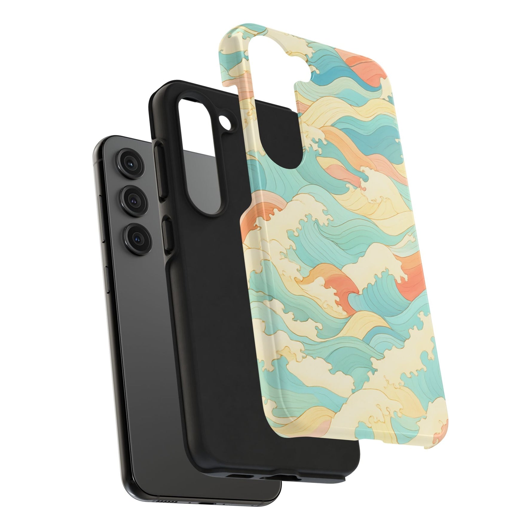 Ocean Wave Tough Phone Case — Pastel Retro Surf Pattern  Shamo's
