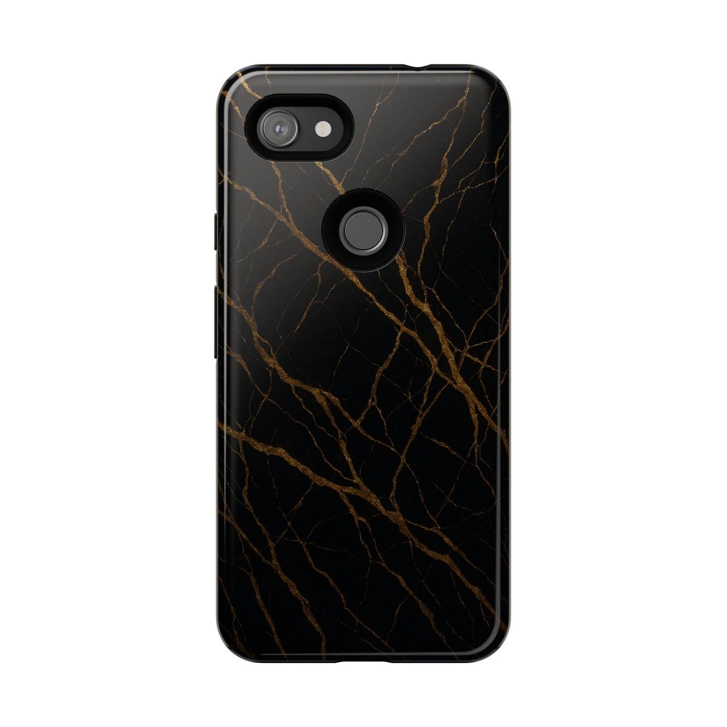 Black Marble Tough iPhone Case