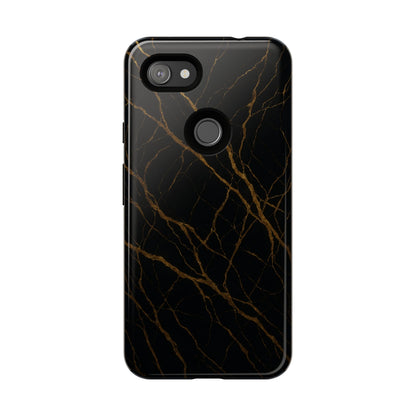 Black Marble Tough iPhone Case