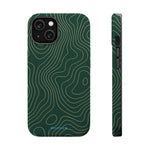 Topographic Green Magnetic Impact-Resistant iPhone Case | MagSafe compatible  Shamo's iPhone 14 / Matte