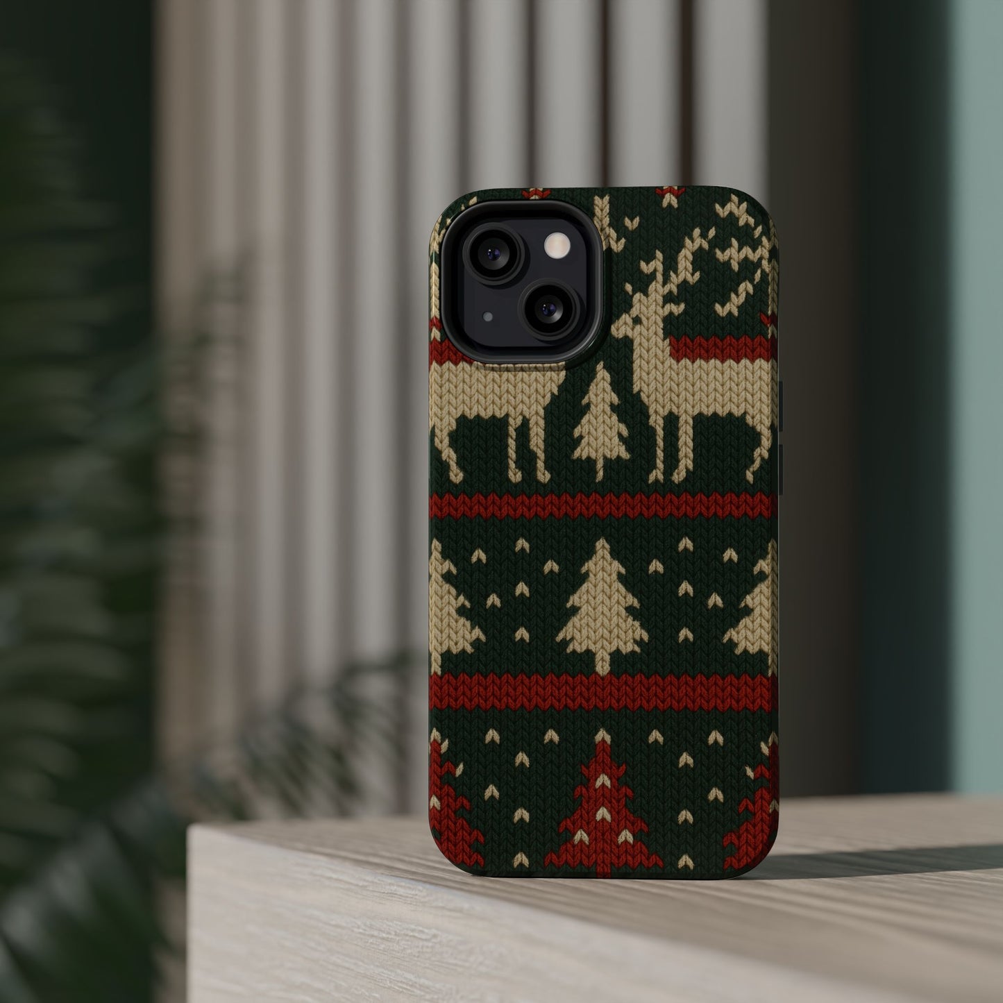 Holiday Reindeer Knit iPhone Case | compatible with MagSafe