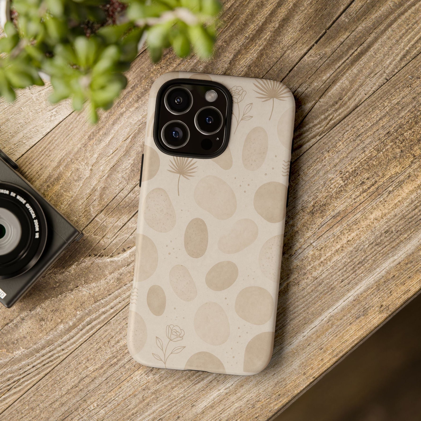 Neutral Pebble Pattern Tough iPhone Case  Shamo's
