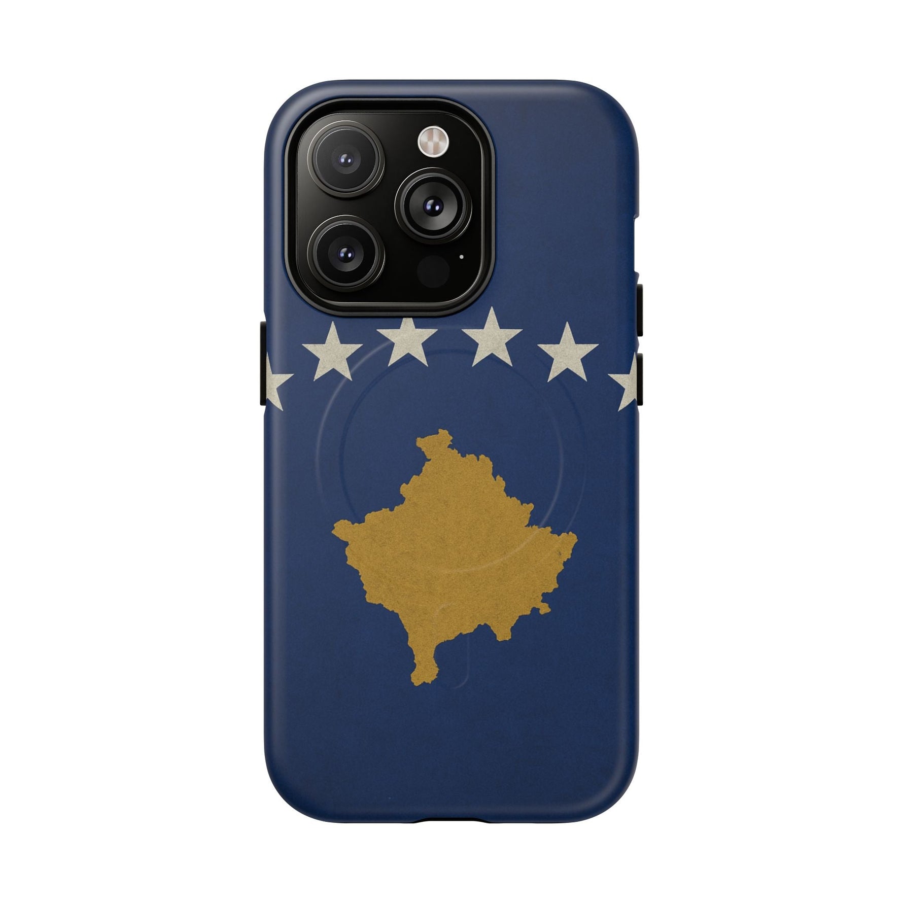 Kosovo Flag Tough iPhone Case — Navy Blue Stars & Gold Map (MagSafe compatible)  Shamo's iPhone 14 Pro / Matte