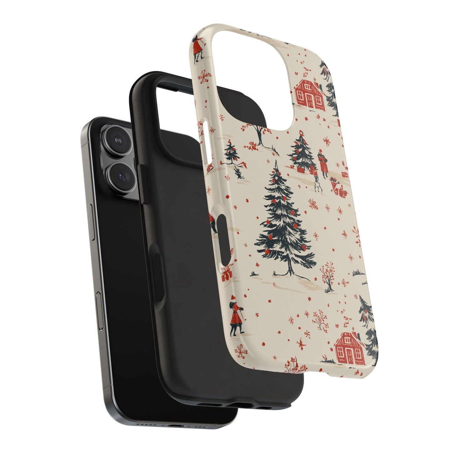 Winter Village Holiday Tough iPhone Case — Vintage Holidays & Snow Scene