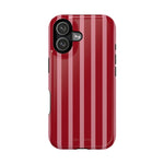 Red Burgundy  Stripes Magnetic Impact-Resistant Phone Case | MagSafe Compatible