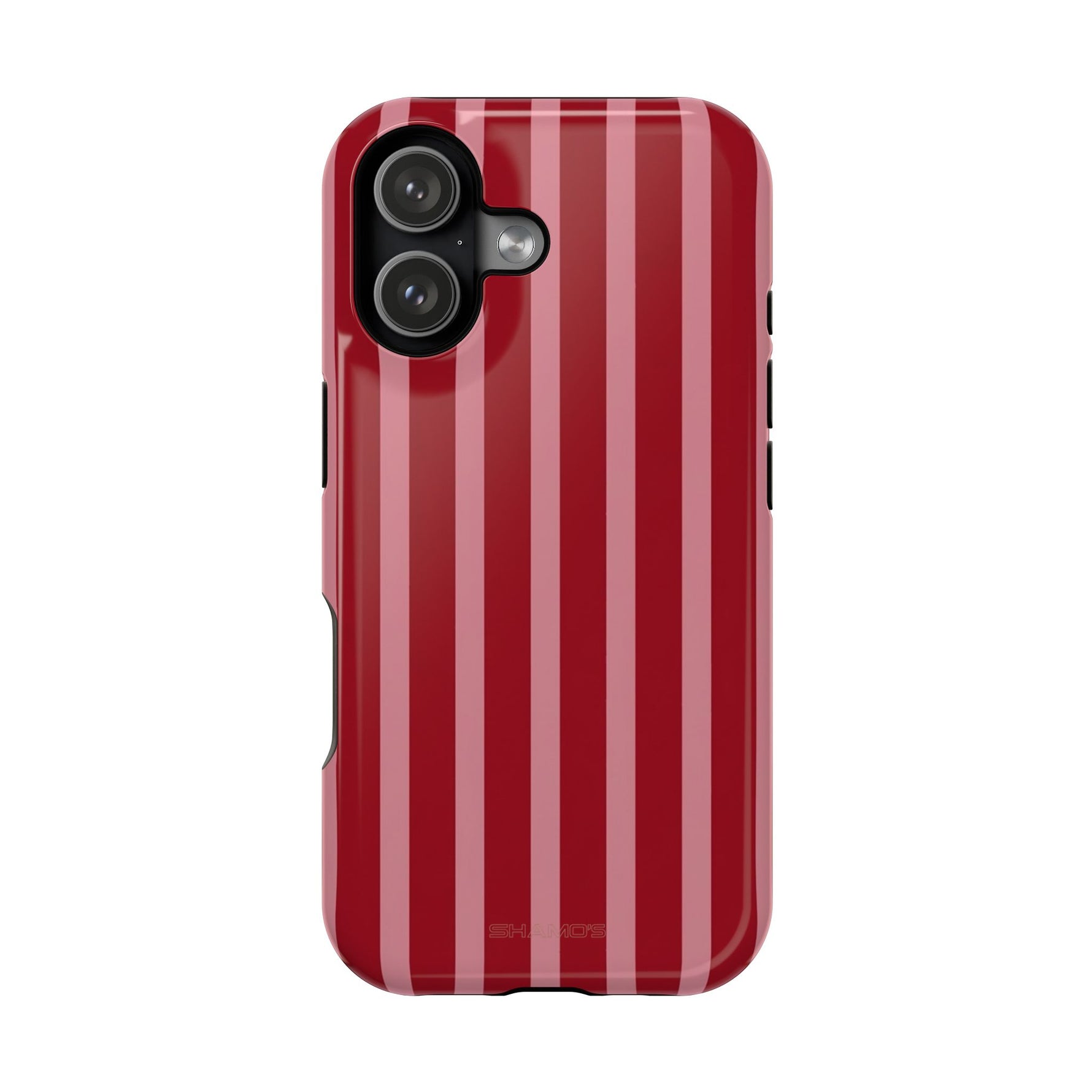 Red Burgundy  Stripes Magnetic Impact-Resistant Phone Case | MagSafe Compatible