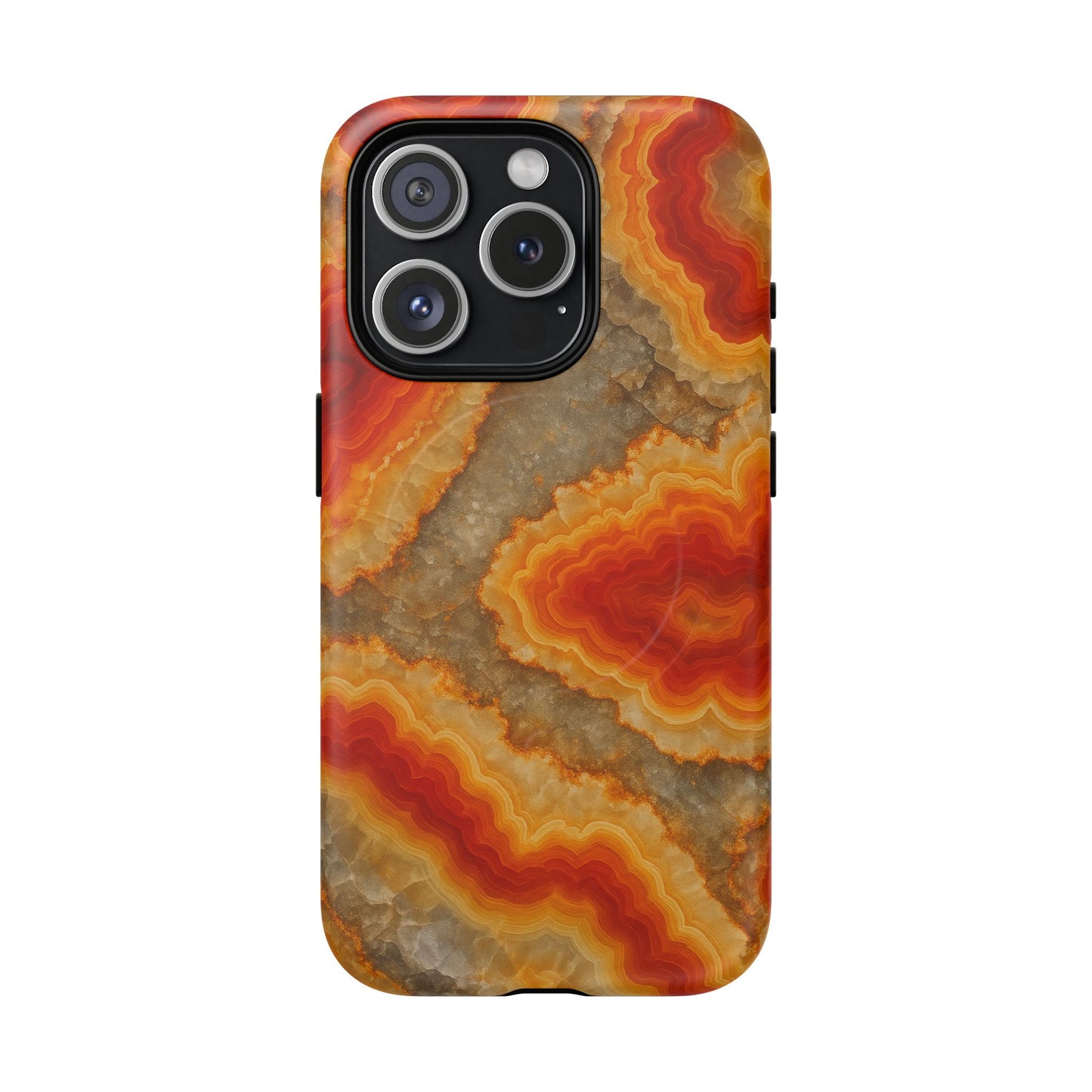Agate Glow Marble iPhone Case Orange Geode Stone Design with MagSafe - Shamo's