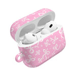Pink Bow Pattern AirPod Case — Cute Floral Bow Protective Case