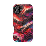 Abstract Red Wave Magnetic Impact-Resistant Phone Case | MagSafe