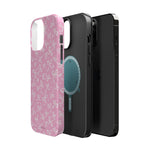 Pink Bow Pattern Impact-Resistant iPhone Case | MagSafe