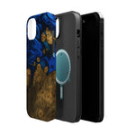 Blue Swirl & Burl Wood Impact iPhone Case | MagSafe compatible  Shamo's
