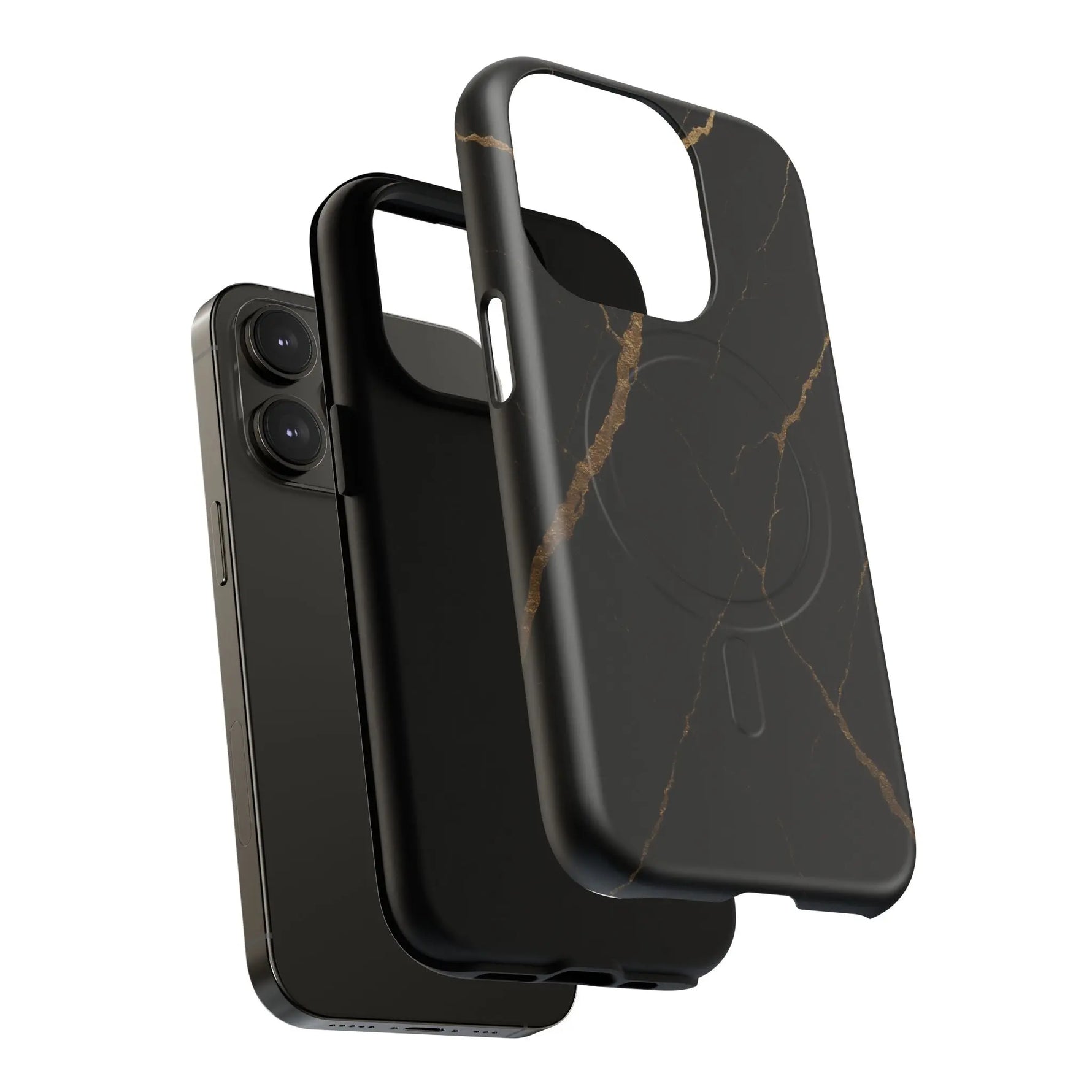 Black & Gold Marble iPhone Case with MagSafe  Shamo's