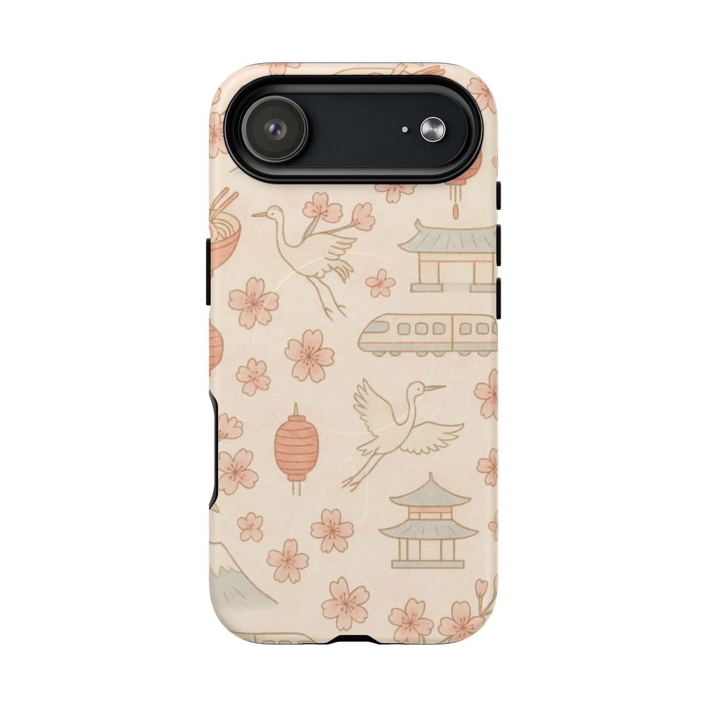 Japan Hand-Drawn Cherry Blossom iPhone Case with MagSafe