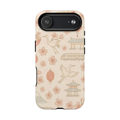 Japan Hand-Drawn Cherry Blossom iPhone Case with MagSafe