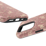 Rose Ponies MagSafe Phone Case, glossy square triple-camera Pro model, port openings and edge details