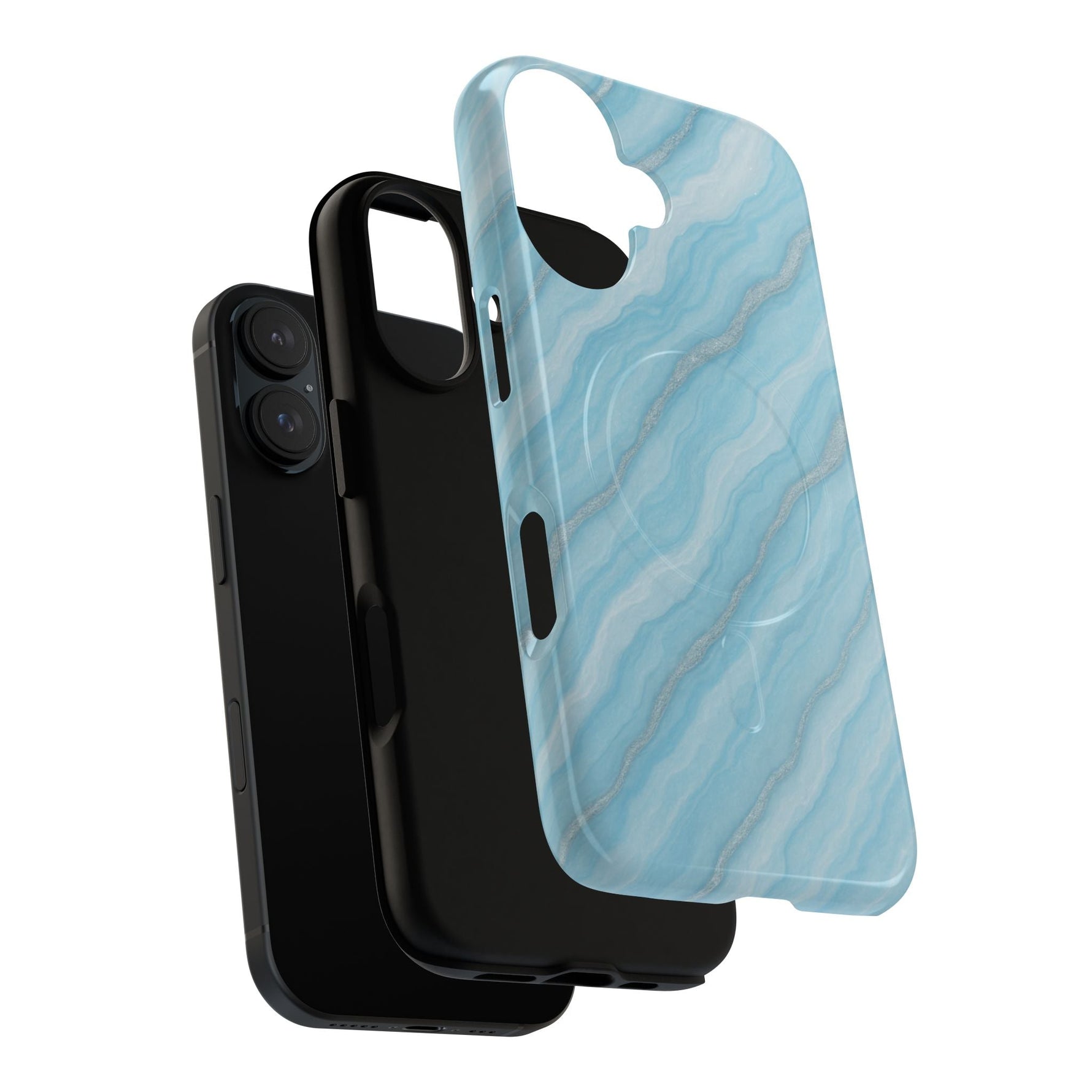 Sky Blue Marble iPhone Case with MagSafe  Shamo's