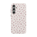 Rosebud Floral Tough iPhone Case | Pink Vintage Flower Protective Cover