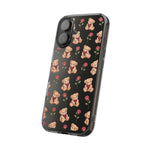 Romantic Teddy Bear Impact-Resistant Phone Case with Heart Design