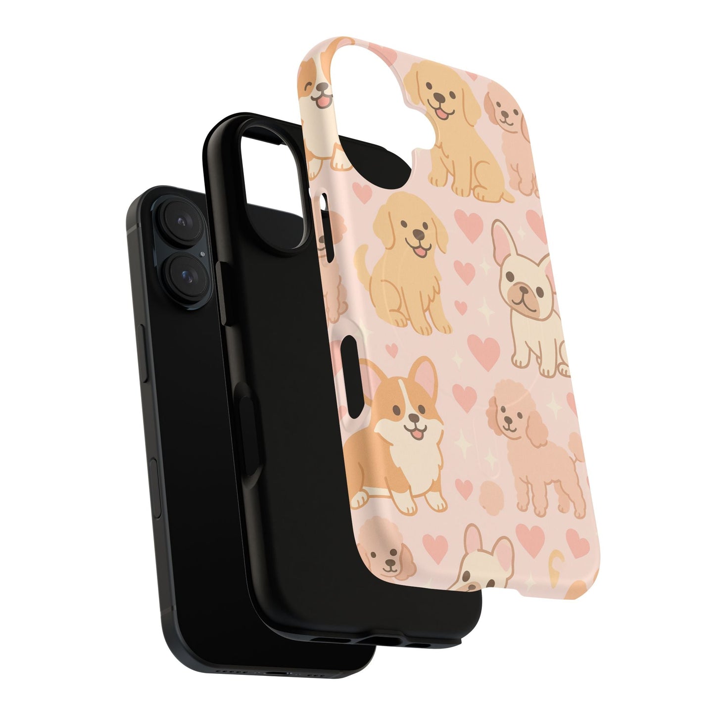 Puppies & Hearts iPhone Case compatible with MagSafe