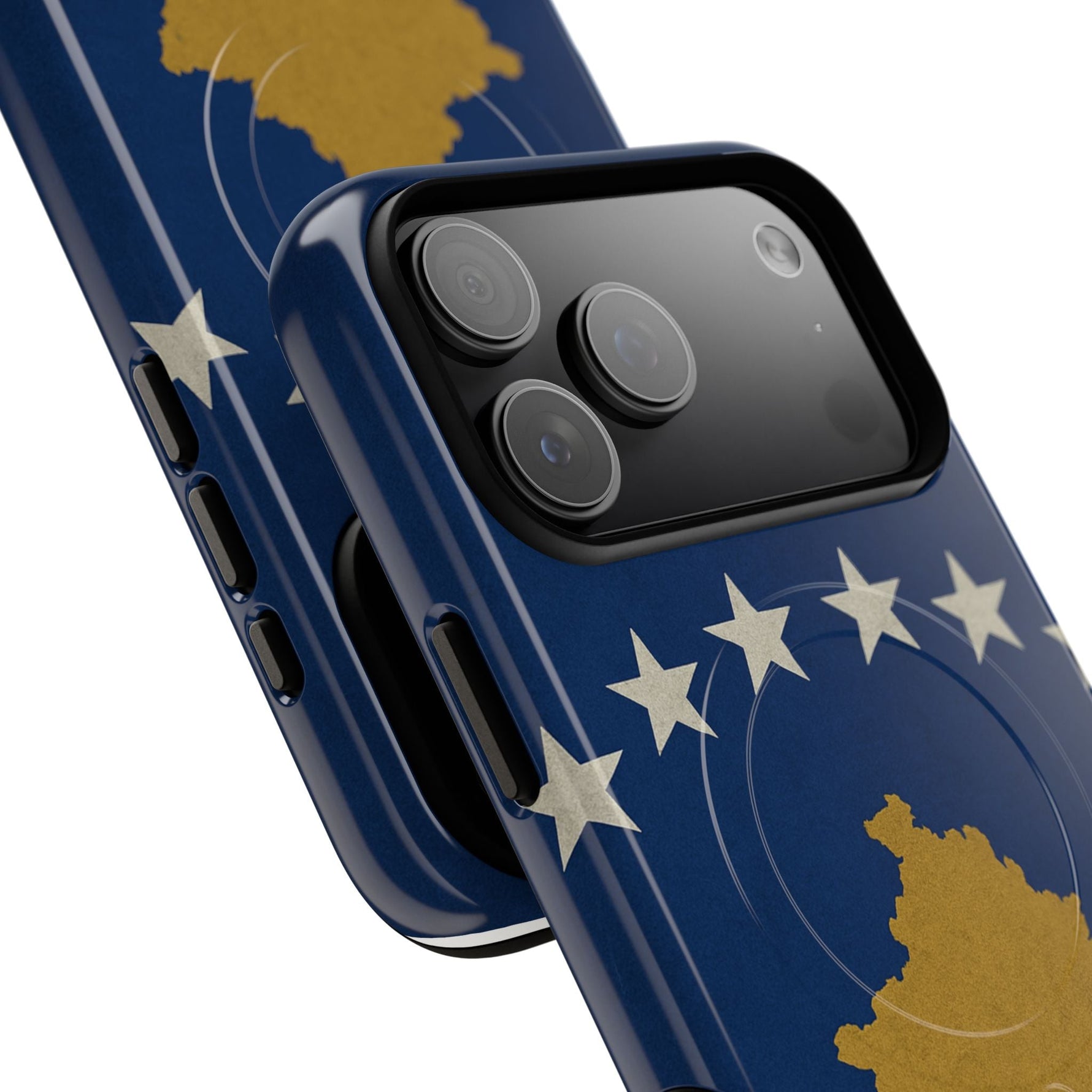 Kosovo Flag Tough iPhone Case — Navy Blue Stars & Gold Map (MagSafe compatible)  Shamo's