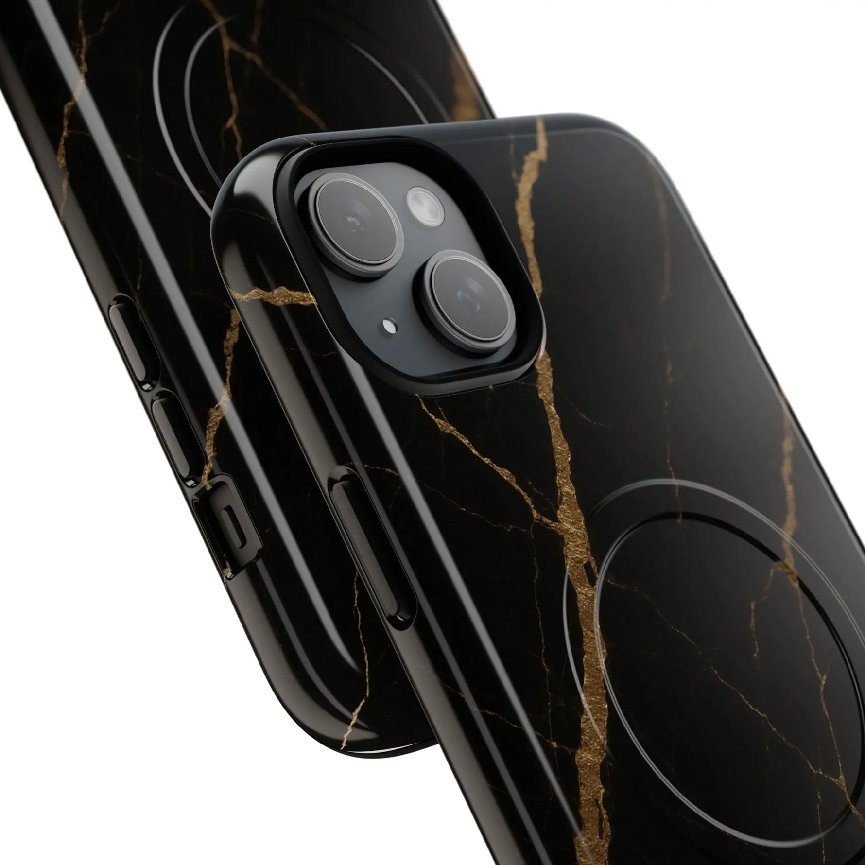 Black & Gold Marble iPhone Case with MagSafe - Shamo's